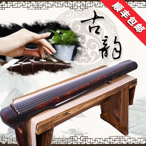 Запись Guqin Beginner's Fuxi Zhongni Chaotic Old Tongmu Practice Piano Cinnabar Red Flowers Отправить полный набор аксессуаров