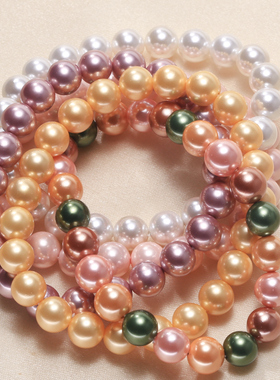 花式混彩纯天然贝珠手链百搭女