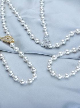 天然珍珠母贝配饰毛衣链网红同款