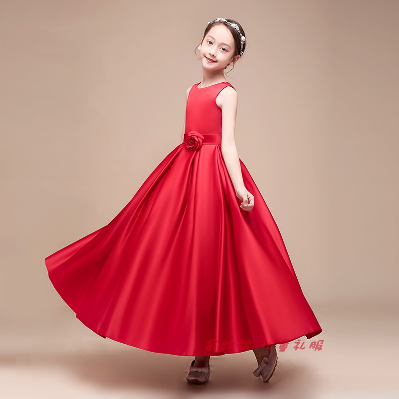 儿童女公主裙礼服高端洋气黑色钢琴走秀女童合唱演出服中国风红秋,淘宝优惠券,粉丝福利购,淘宝优惠卷