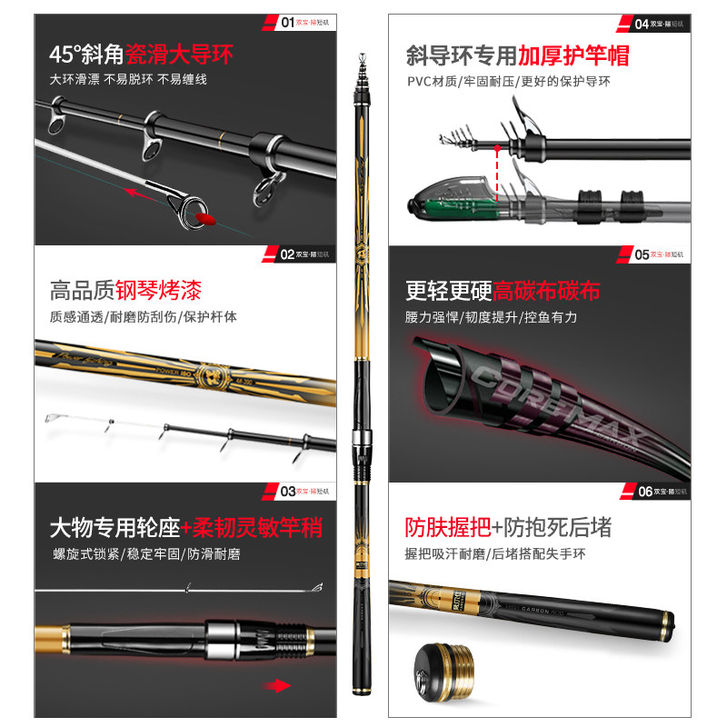 双宝阳短节矶钓竿大导环短小矶竿碳素超硬超轻滑漂专用品牌矶杆鱼,淘宝优惠券,粉丝福利购,淘宝优惠卷