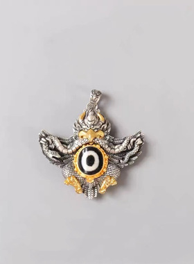 藏式纯铜做旧金翅大鹏鸟项链吊坠