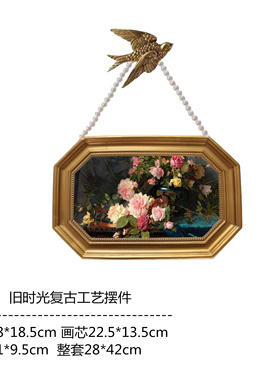 欧式简约复古风金色树脂轻奢复古沙发背景墙壁画创意组合挂画画框