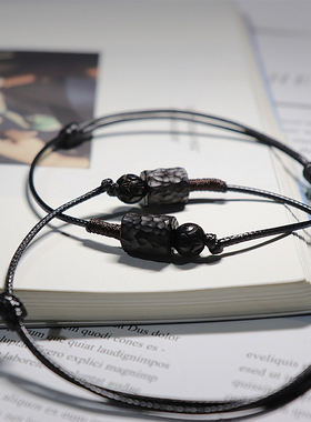 沧木天然黑檀木转运珠手绳男女款