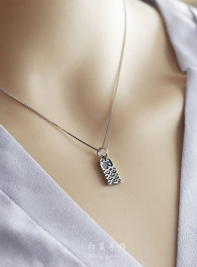 纯银锦鲤项链百搭黑绳吊坠男女友