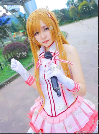 cosplay 刀剑神域sao alo ggo Asuna亚丝娜 偶像 歌姬 人设装现货 - 图0