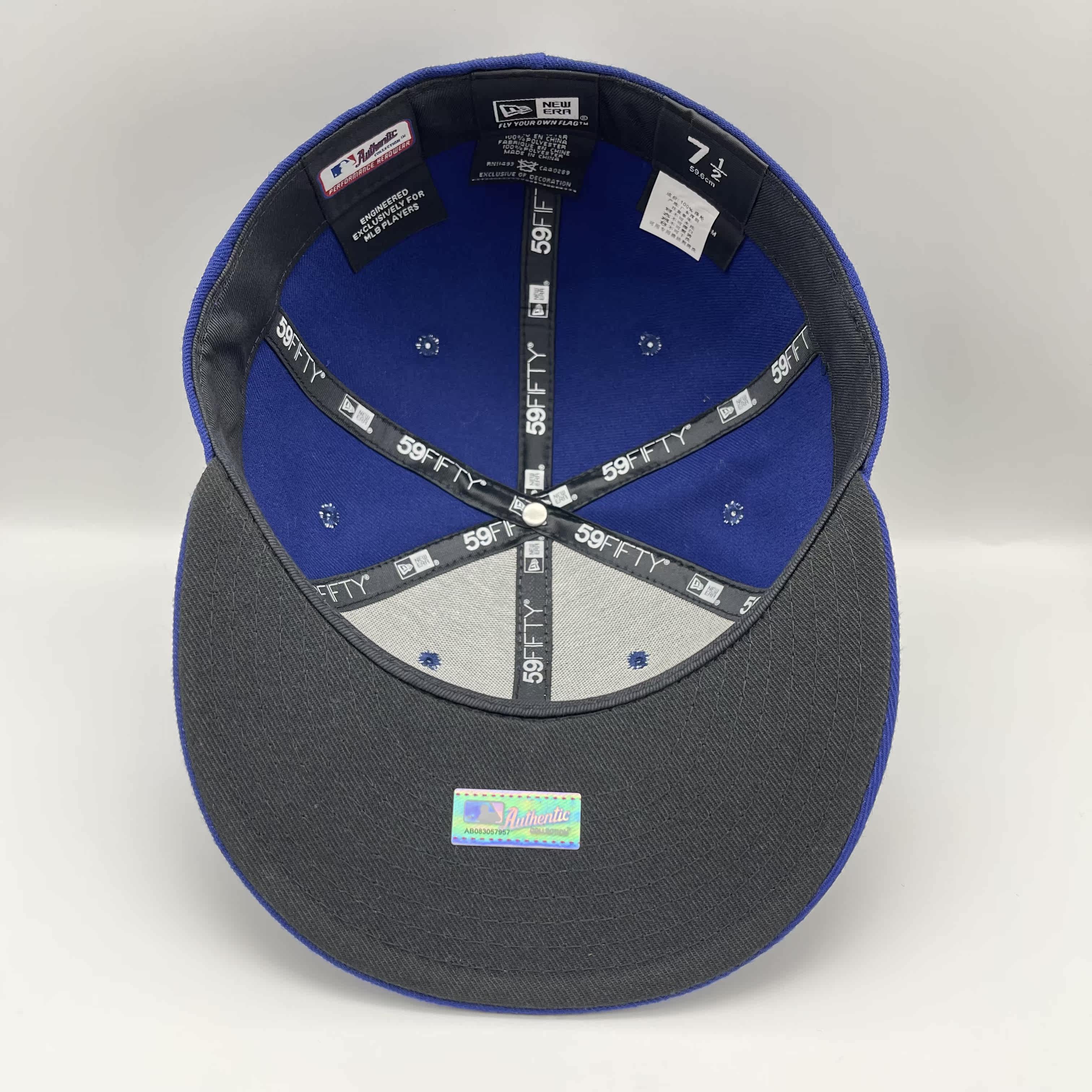 newera正版③美职棒mlb洛杉矶道奇队球员版 全封闭口棒球帽平檐帽