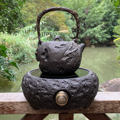 铸铁烧水炉复古电陶炉自动加热大功率家用煮茶防水铁壶配套热茶炉 - 图1