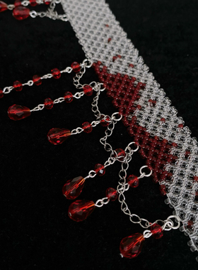 吸血鬼项链串珠蕾丝项链暗黑哥特风锁骨链颈链甜酷choker