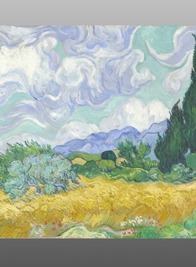 梵高数字油画定制装饰画世界名画收获丰收客厅卧室餐厅挂画油画