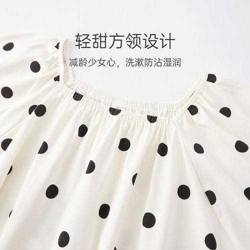 纯棉睡衣女款夏季短袖短裤波点家居服套装女士2026新款夏天薄款夏 - 图1