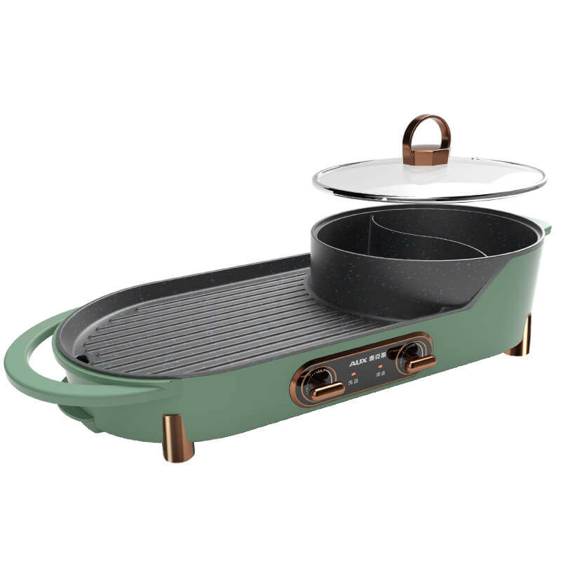 奥克斯烧烤一体家用多功能无烟火锅 联奥电器烤串机/电烤炉