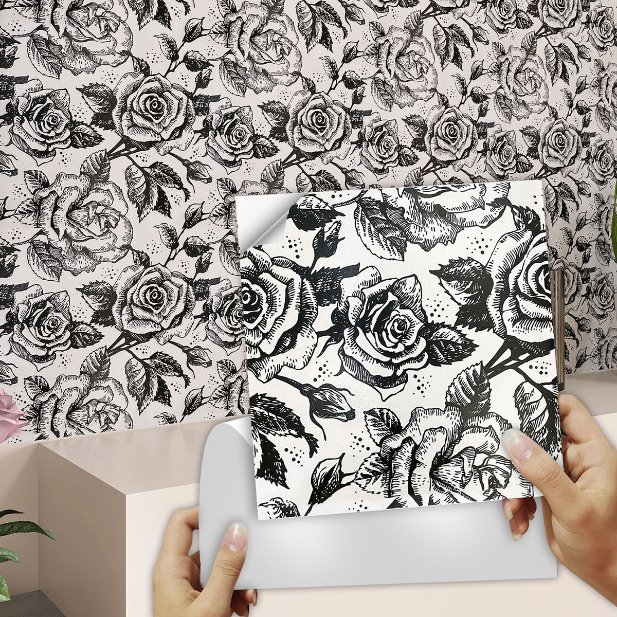 一套10片哑膜微磨砂北欧做旧风卫生间防水自粘贴纸厨房防油耐高温,淘宝优惠券,粉丝福利购,淘宝优惠卷