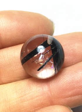 男女黑碧玺天然黑碧玺水晶吊坠