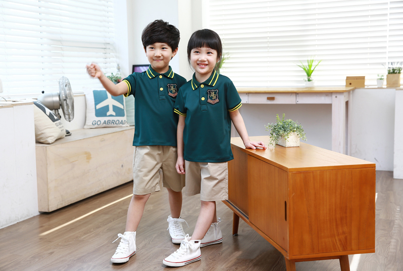 儿童校服2018夏季纯棉男女童幼儿园园服英伦风中大童小学班服定制