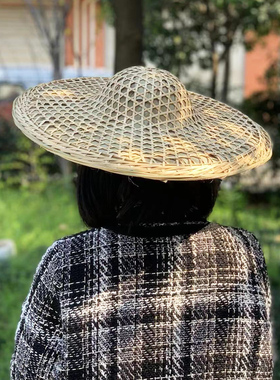 钓鱼斗笠帽草帽农民防晒夏季