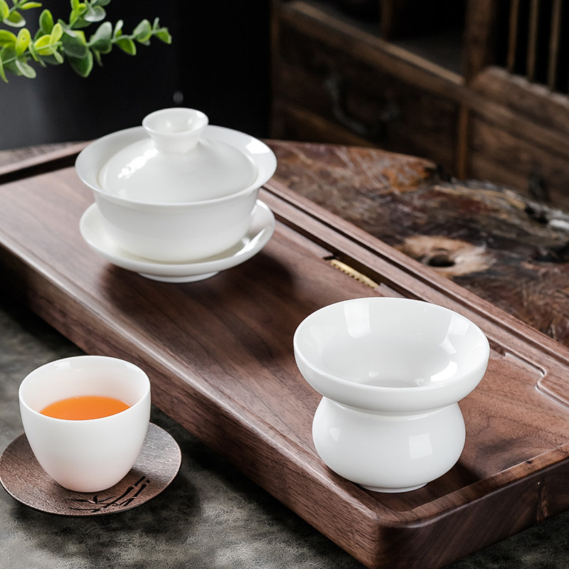 茶漏茶滤羊脂玉白瓷茶叶过滤网泡茶陶瓷公道杯一体滤茶器茶具配件,淘宝优惠券,粉丝福利购,淘宝优惠卷