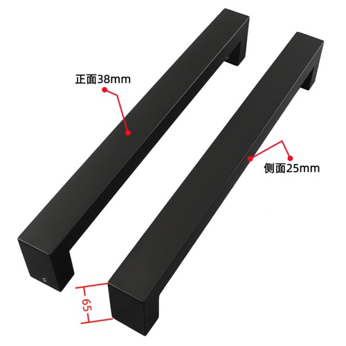 38正面方管厚不锈钢玻璃门大拉手办公室磨砂黑无框门推拉大门把手 - 图3