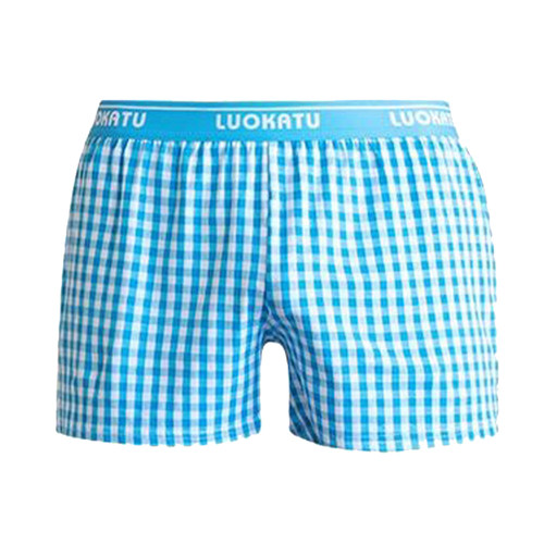 男士纯棉内裤阿罗裤小格子潮流宽松大码侧开衩平角裤全棉居家短裤 - 图3