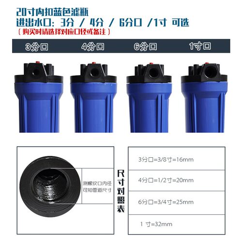 商用滤水设备 工业前置过滤器 20寸单级净水器粗滤 水过滤处理器 - 图0
