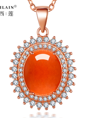 南红冰红锁骨链女生日礼物项链