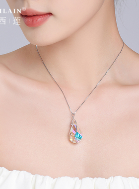 奥地利水晶s925银盒子链女项链