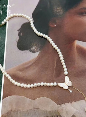 柏西莲S925银淡水珍珠锁骨女项链