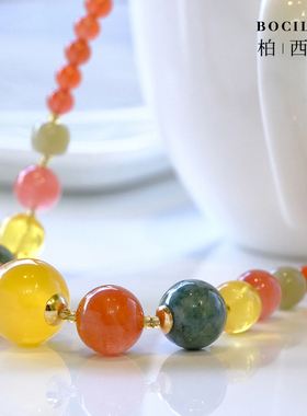 凉山南红玛瑙锁骨链女气质项链