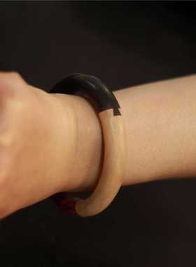 桃之妖新款手工雕刻  复古民族风桃木手串手链手镯 相连