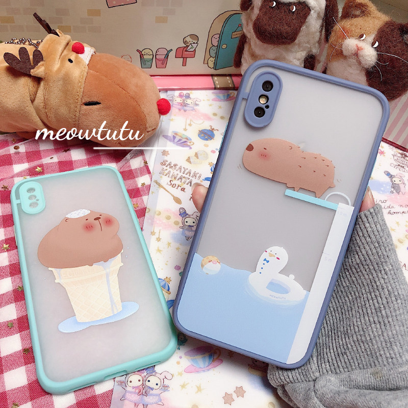 原创卡通可爱水豚适用iphone12华为手机壳oppo液态硅胶壳豚鼠小米,淘宝优惠券,粉丝福利购,淘宝优惠卷