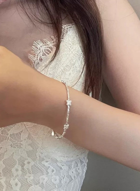 碎银子蝴蝶手链女轻奢小众精致轻奢百搭甜美简约串珠闺蜜手饰礼物
