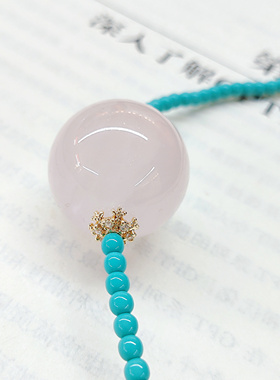 粉晶珍珠项链3mm细链轻奢波西米亚风锁骨颈链夏季毛衣链生日礼物