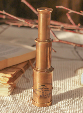 轻奢复古纯铜单筒望远镜桌面摆设