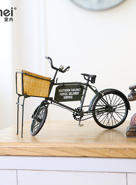 复古做旧铁艺摄影道具自行车模型