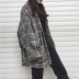 Mùa thu và mùa đông Phụ nữ Hàn Quốc lỏng lẻo ulzzang phong cách Harajuku sinh viên bf retro áo len kẻ sọc nữ thủy triều - Accentuated eo áo vest dạ nữ ngắn Accentuated eo áo