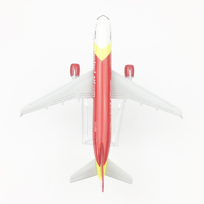 包邮飞机模型仿真客机合金静态摆件 16CM越南航空空客A320-图1