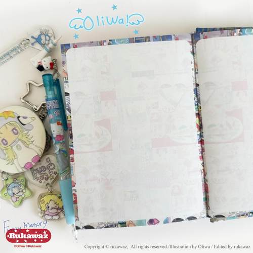 Rukawaz x Oliwa联名原创FuzzyMemory可爱复古A6硬壳手账本可平摊 - 图2