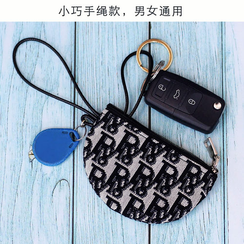 男女小巧钥匙包 大容量多功能汽车帆布艺迷你小零钱包收纳锁匙包 - 图0