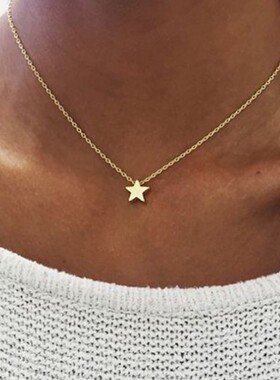 51221 Star Pendant Necklace women 五角星吊坠项炼合金锁骨炼女