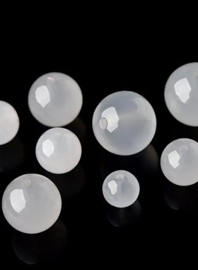 天然白玉髓散珠子半成品DIY饰品配件手工编织材料单颗串珠圆珠