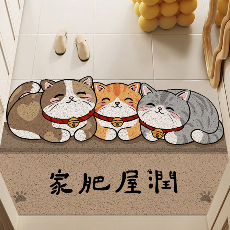 卡通入户门丝圈地垫猫咪耐脏门口玄关脚垫子除泥进门可爱地毯门垫,淘宝优惠券,粉丝福利购,淘宝优惠卷