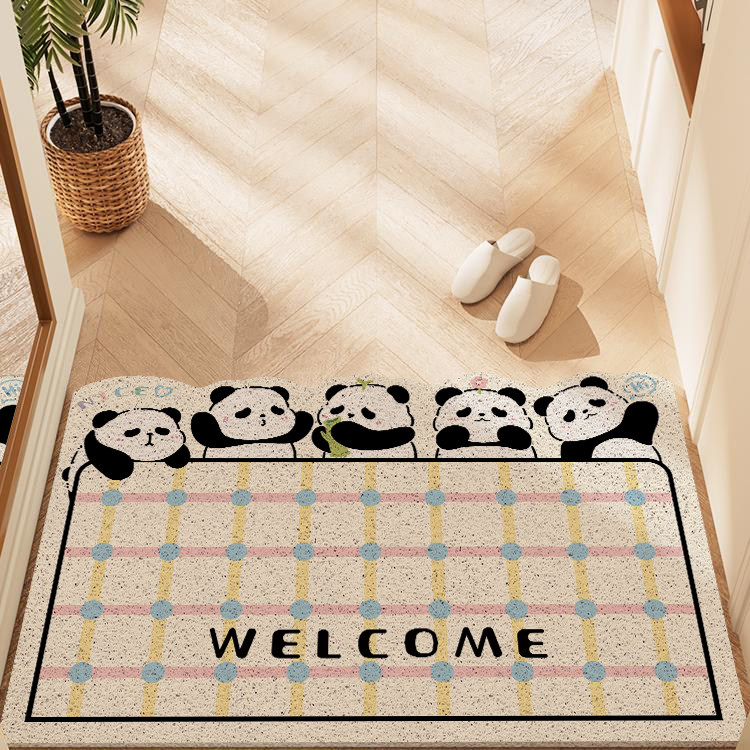 入户门卡通熊猫地垫丝圈门口进门垫门里门外玄关防滑脚垫地毯新款,淘宝优惠券,粉丝福利购,淘宝优惠卷