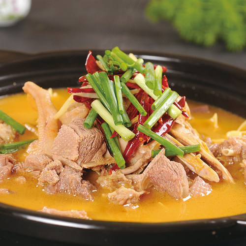 周道鹅馆肉汤分离固始鹅块鹅杂火锅固始土特产汗鹅块大份600g鹅肉 - 图0
