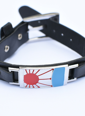 动漫周边火影忍者木叶灭之刃漫展碳治郎皮革手链太阳女神狼手镯