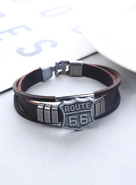 Temu动漫周边巨人海贼王骷髅头朋克手镯66号男士复古手链进击