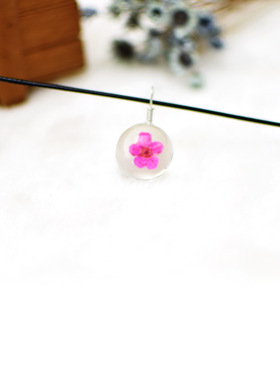 韩版饰品 樱花桃花干花水仙花编织项链 水球玻璃球 短款