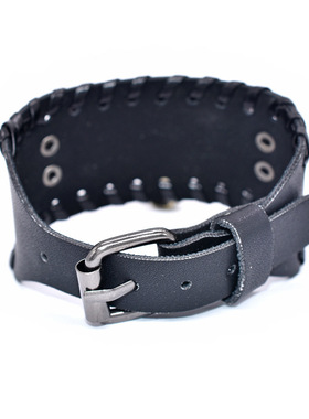 欧美复古八卦宽皮真皮手链男士调节表带扣头编织表带扣手链