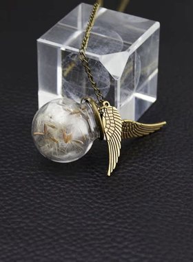 蒲公英干花种子 哈利波特天使翅膀项链