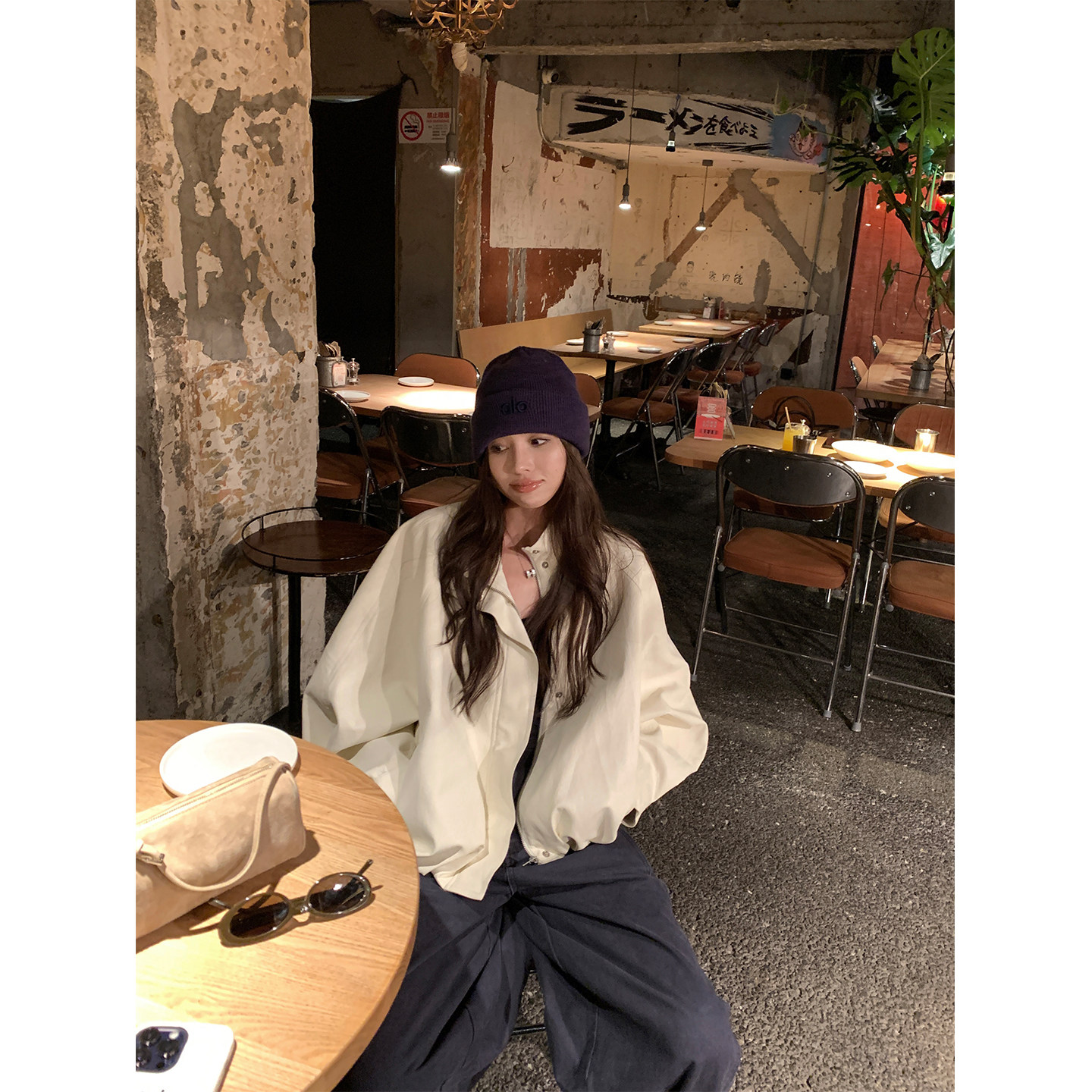 NanaByNana【米兰女郎】糯米白立领PU皮衣夹克女秋季蝙蝠袖外套,淘宝优惠券,粉丝福利购,淘宝优惠卷