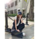 ເງິນເກົ່າ denim vest suit women's summer straight pants wide leg set two piece